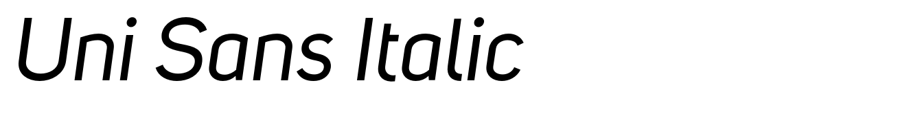 Uni Sans Italic